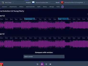 Aliada Create audio collaboration platform — dark theme